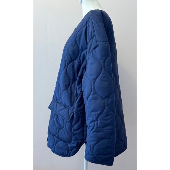 NWOT THE DROP James Loose Oversized Quilted Puffer Preppy Jacket Size M - Picture 4 of 6